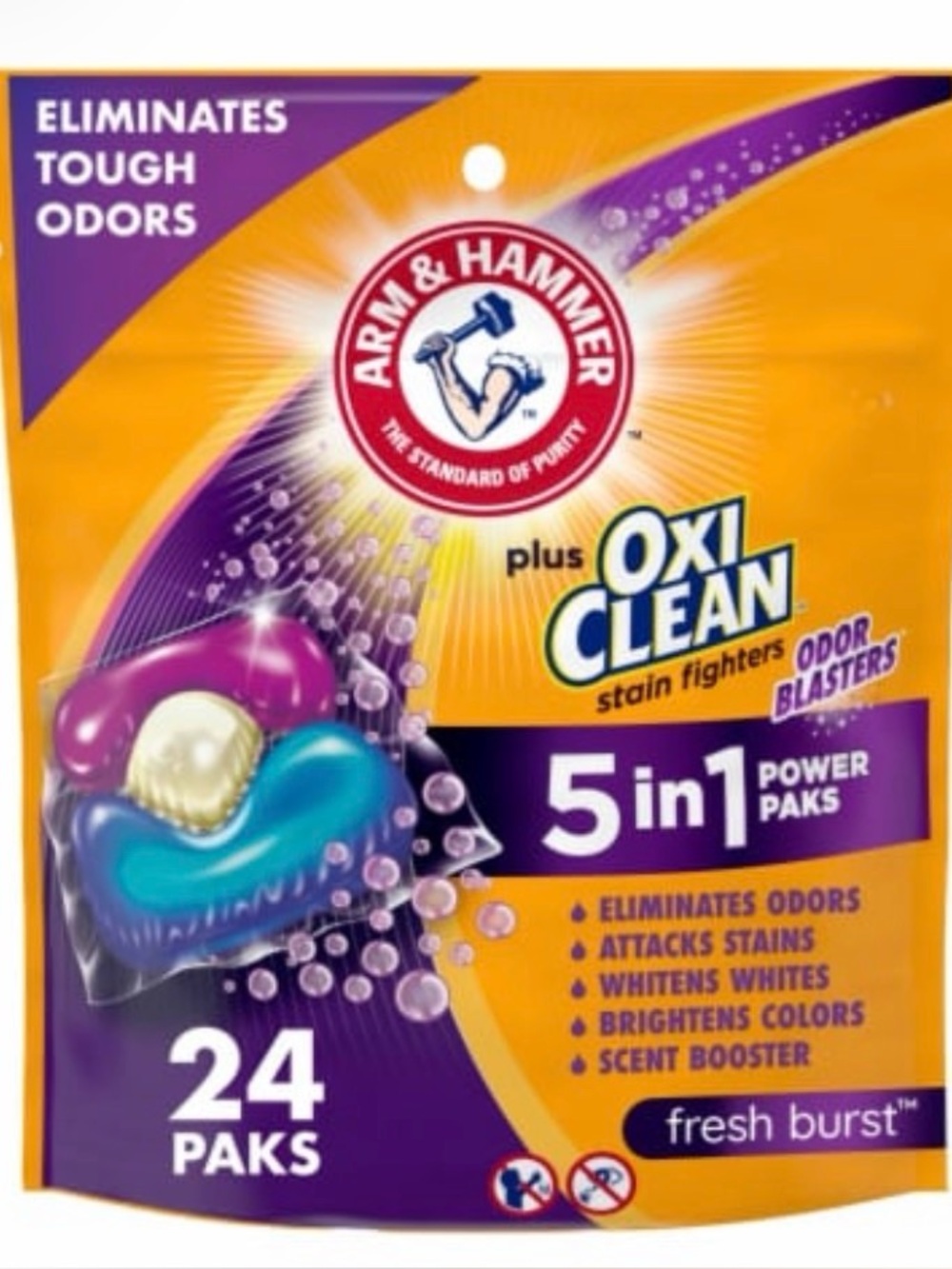 Arm & Hammer OxiClean 5-in-1 Power Paks 24ct